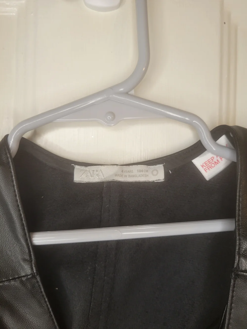 Zara Black Faux Leather A-Line Dress with Side Bows